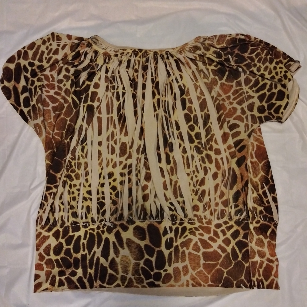 Cheetah print short sleeve blouse